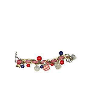 Red White and Blue Americana Charm Bracelet